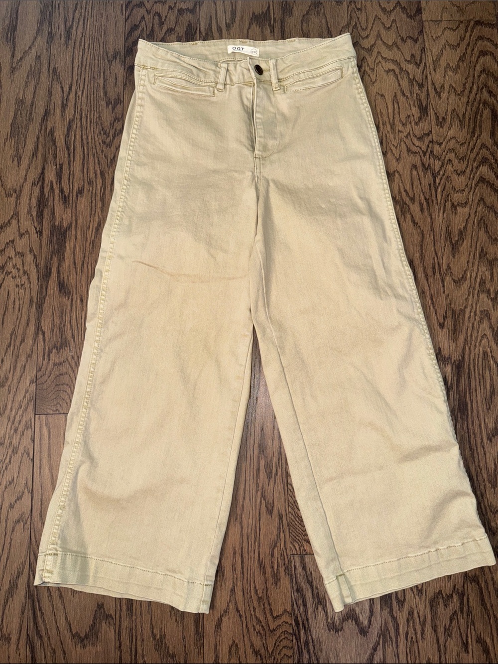 Oat New York Beige High-Rise Wide Leg Pants